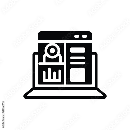 Black solid icon for admin panel