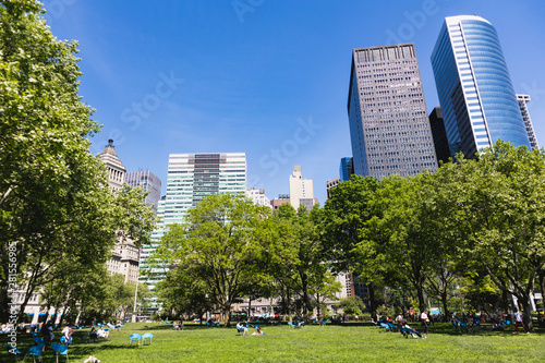 Battery Park with the city in the background