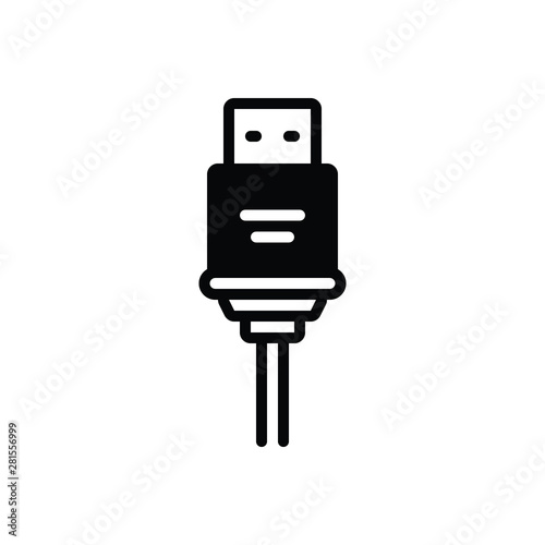 Black solid icon for cording