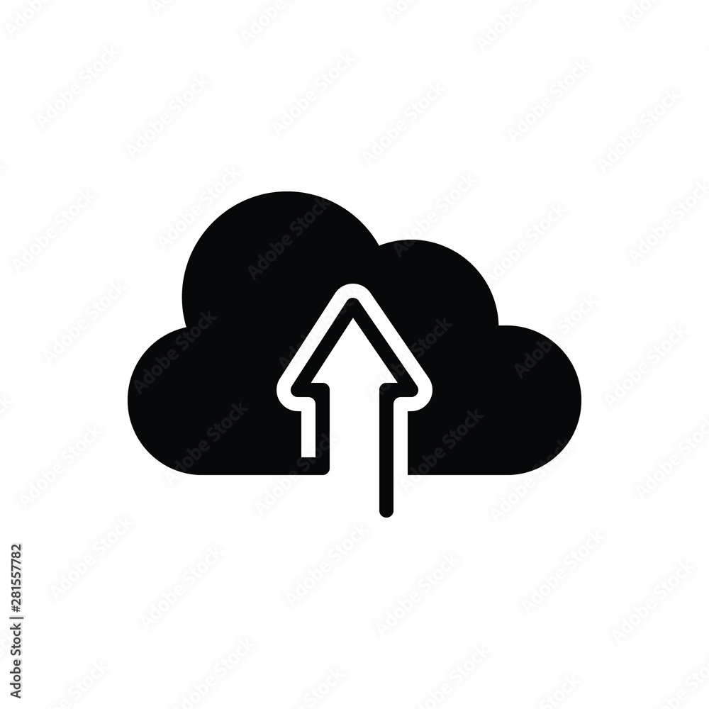 Black solid icon for upload to cloud Black solid icon for upload to cloud