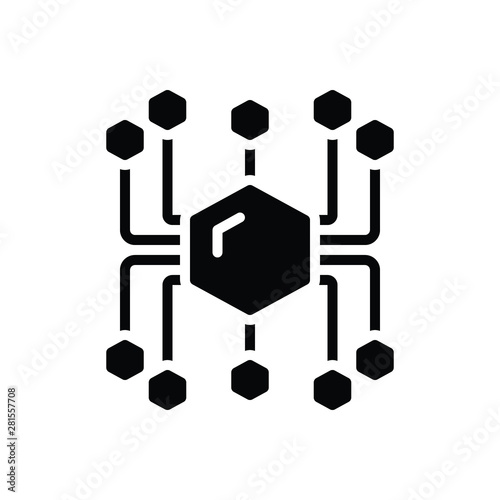 Black solid icon for technology