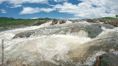River Flows Slow Motion - Summer