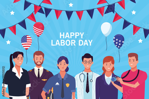 Happy labor day card, USA holiday