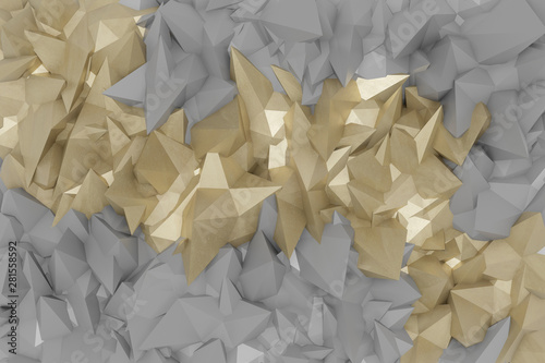 abstract gold and gray polygon modern background