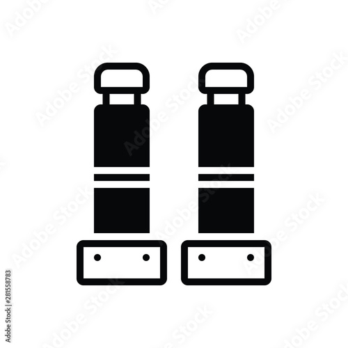Black solid icon for bollards 