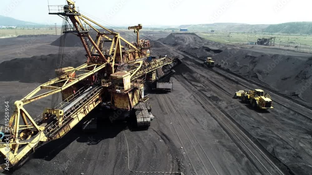 coal mining open pit mine aerial black