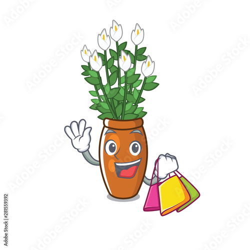 Shopping peace lily put into cartoon pot