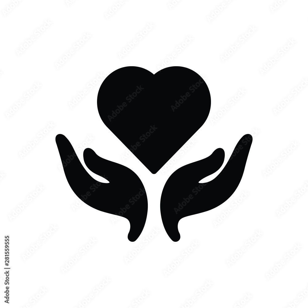 Black solid icon for care Black solid icon for care