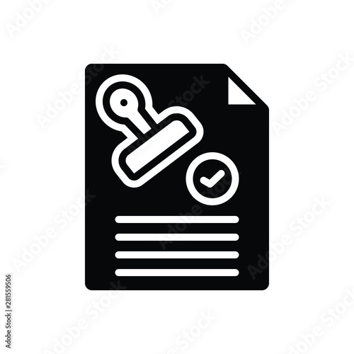 Black solid icon for agreement 