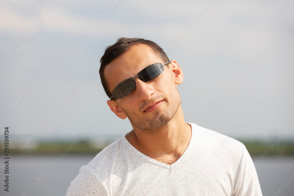 Portrait Of Young Handsome Man Smiling Outdoor Portrait Of Young Handsome Man Smiling Outdoor