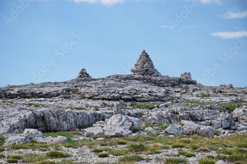Scenic landscape of Dolomites mountains in Italy. Brenta Dolomites and it's rocky environment
