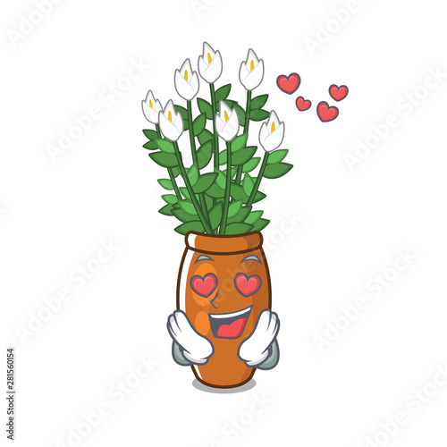 In love peace lily with the character shape