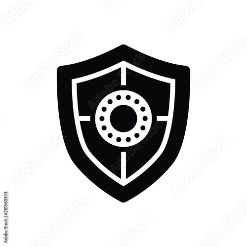 Black solid icon for shield 