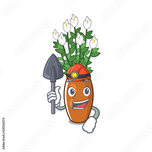 Miner peace lily with the character shape