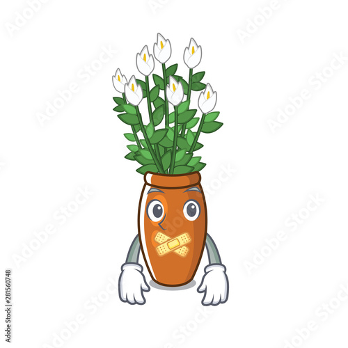 Silent peace lily isolated with the mascot