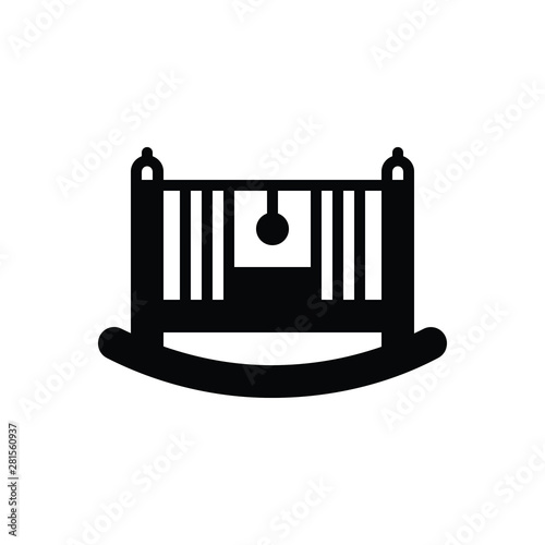Black solid icon for rocking cradle