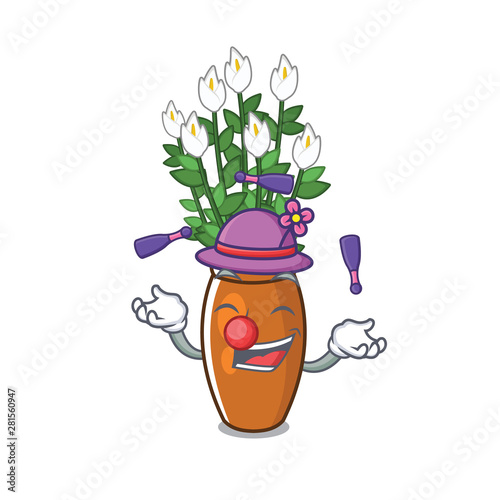 Juggling peace lily isolated with the mascot
