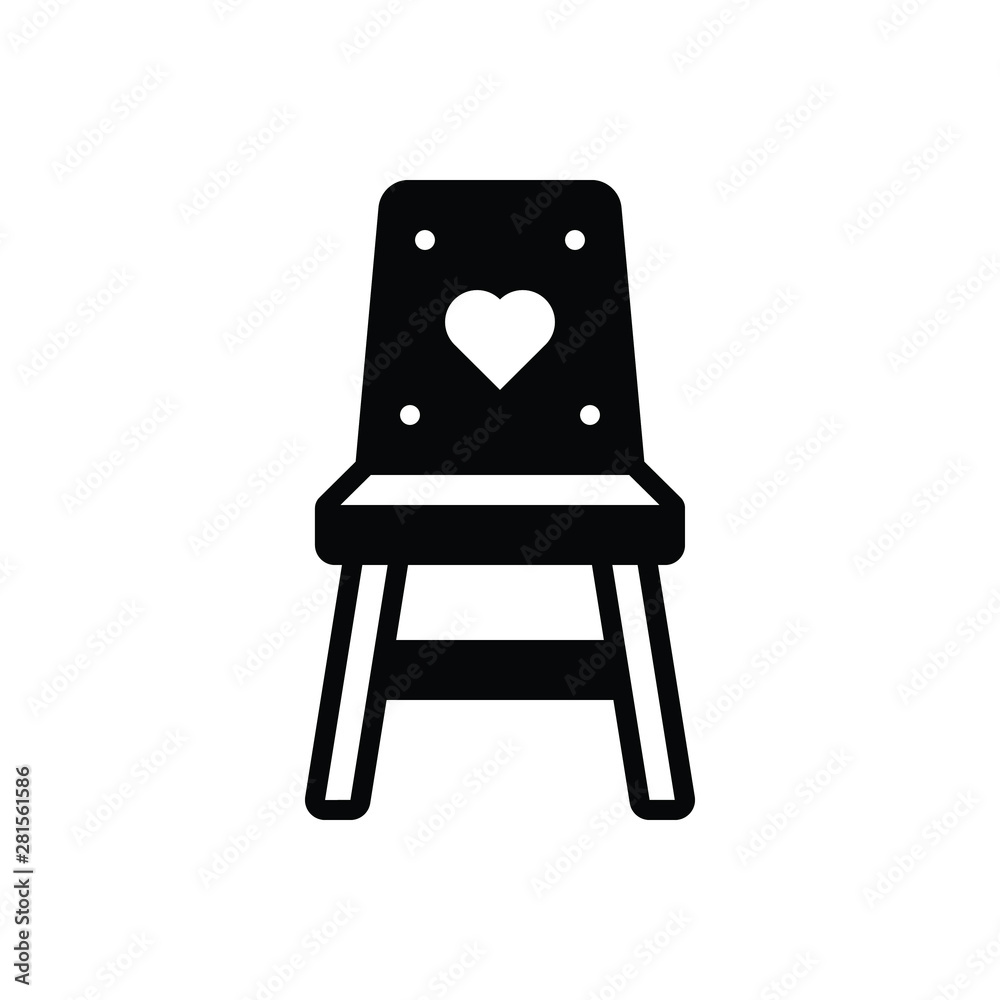 Black solid icon for eating chair Black solid icon for eating chair