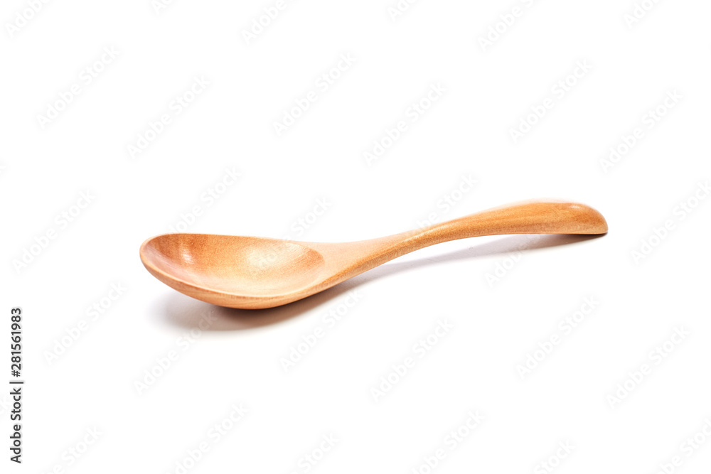 Close-Up Of Wooden Spoon White Background
