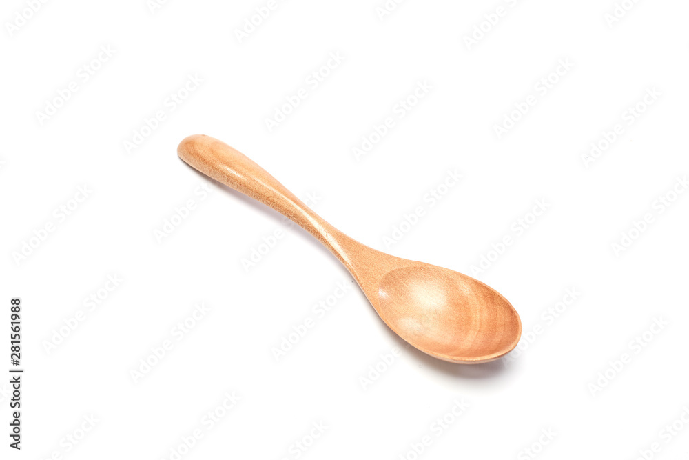 Close-Up Of Wooden Spoon White Background Close-Up Of Wooden Spoon White Background