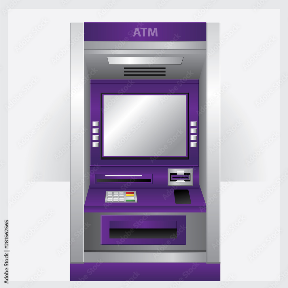 Atm. Vector Illustration Automatic Teller Machine Atm. Vector Illustration Automatic Teller Machine