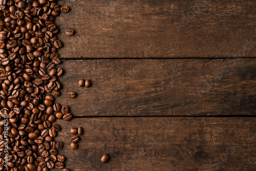 Roasted coffee beans background.