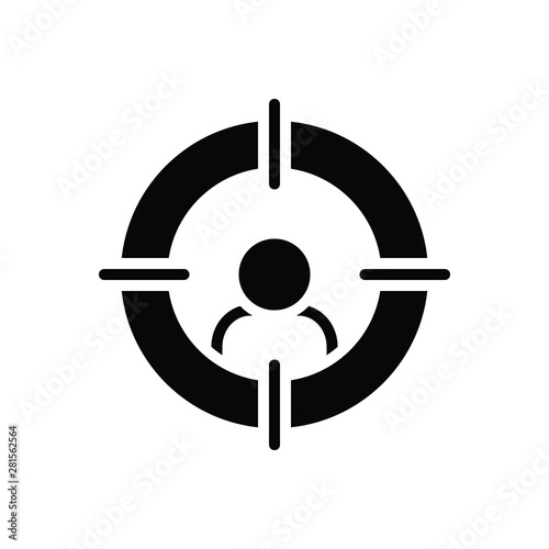 Black solid icon for head hunting 