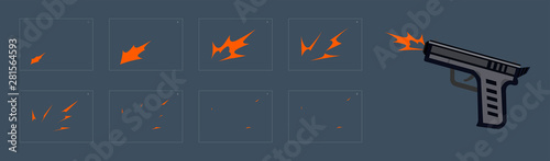 gun with fire effect
