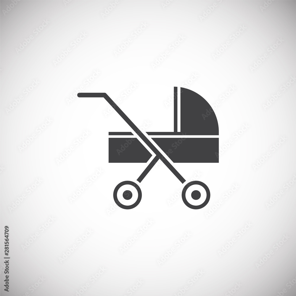 Stroller icon on background for graphic and web design. Simple illustration. Internet concept symbol for website button or mobile app. Stroller icon on background for graphic and web design. Simple illustration. Internet concept symbol for website button or mobile app.