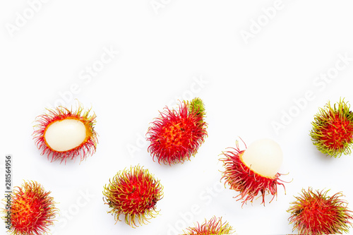 Rambutan isolated on whitbackground. photo