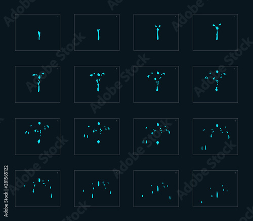 water splash sprite sheet for animation, game or motion