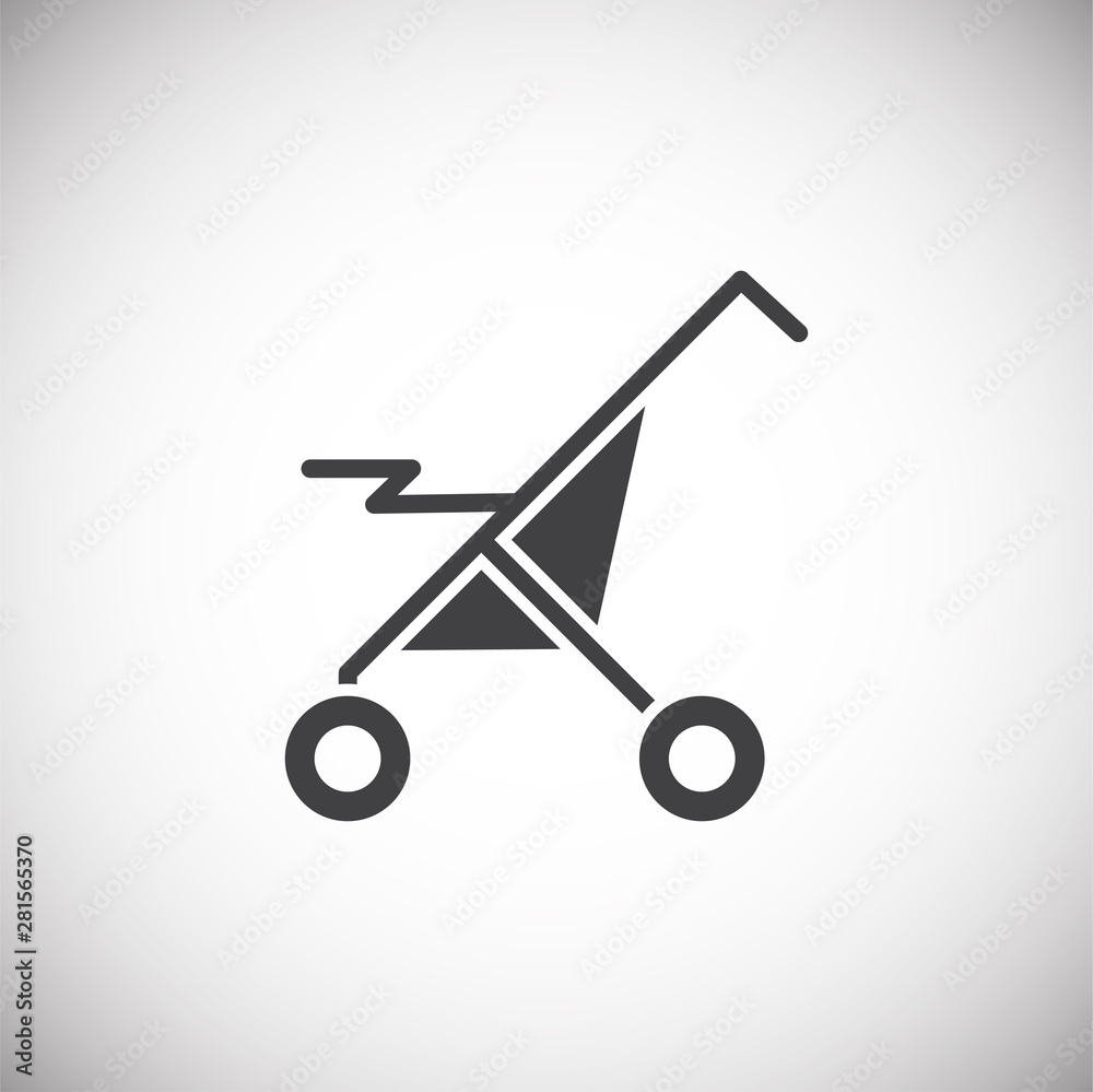 Stroller icon on background for graphic and web design. Simple illustration. Internet concept symbol for website button or mobile app. Stroller icon on background for graphic and web design. Simple illustration. Internet concept symbol for website button or mobile app.