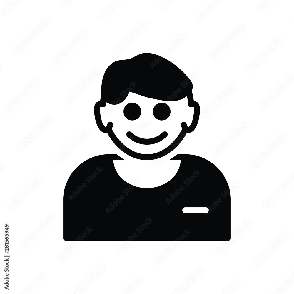 Black solid icon for face 