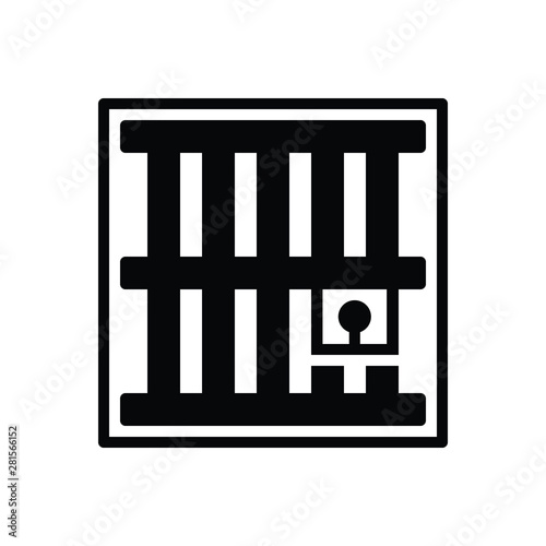 Black solid icon for jail 