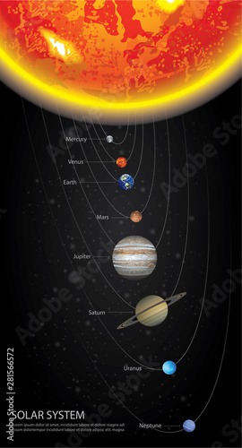 Solar System of our Planets Vector Illustration
