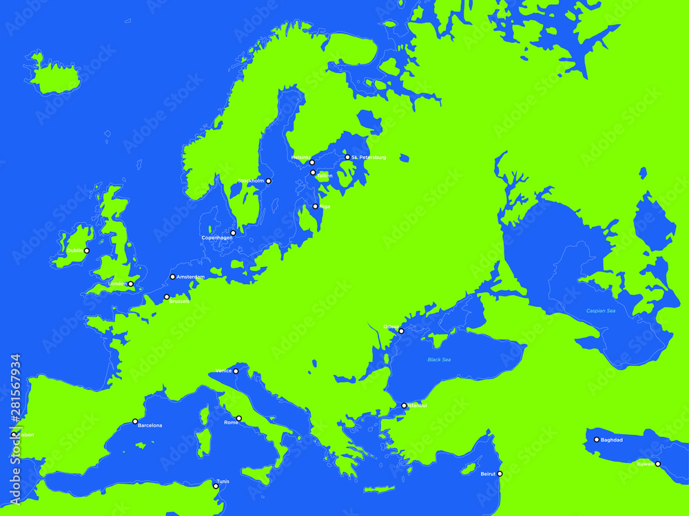 What the Europe Would Look Like if All the Ice Melted. Global warming