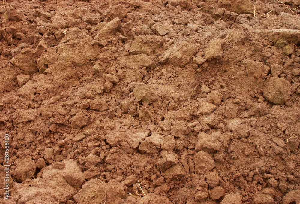 Brown soil, agricultural field background