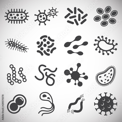 Cells icons set on background for graphic and web design. Simple illustration. Internet concept symbol for website button or mobile app.