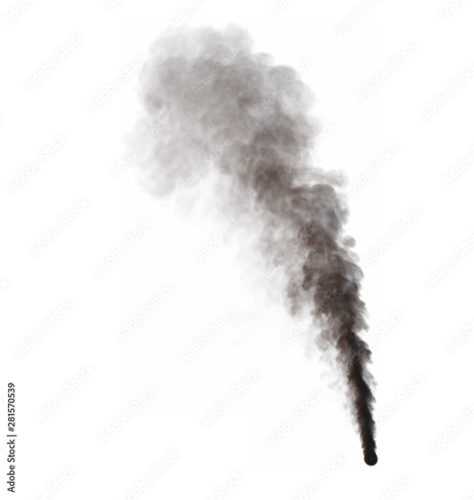 dense misty smoke isolated on white background - 3D illustration of smoke