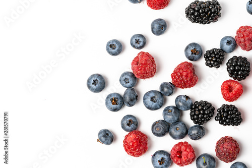 Macro view of different mix with ripe fruits