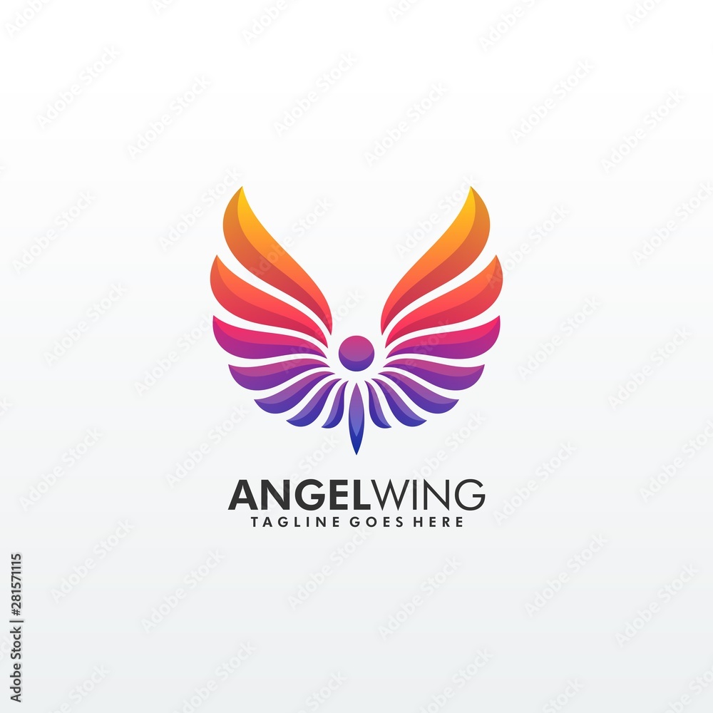 Abstract Wing Colorful Premium Logo Template