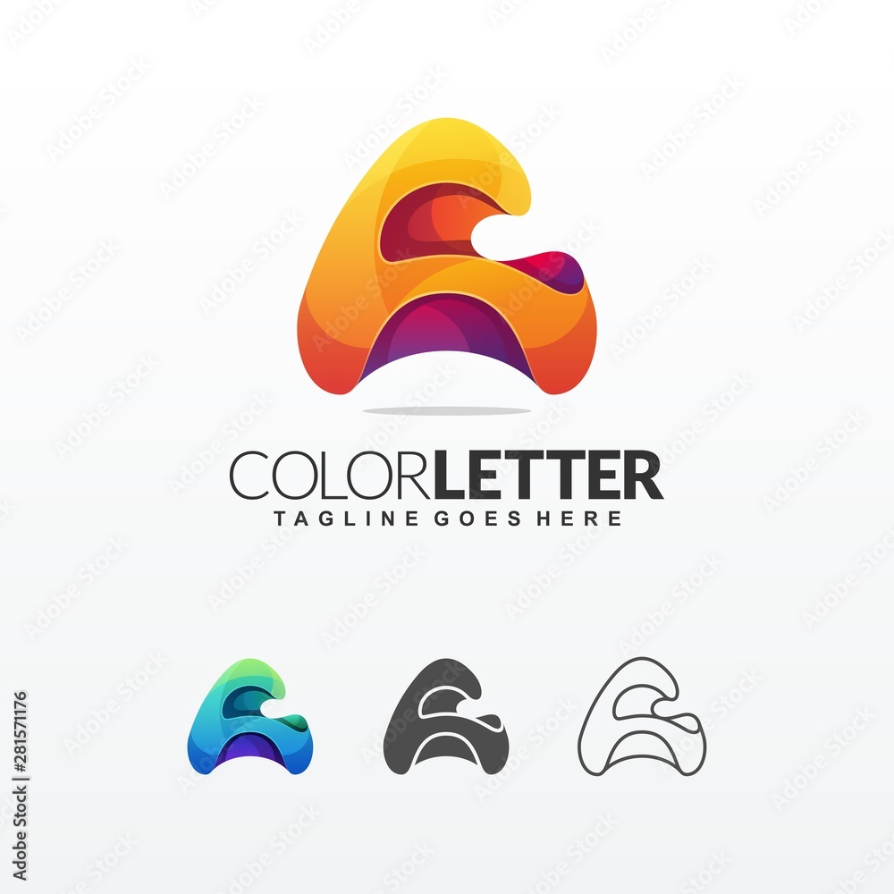 Fototapeta premium Letter A colorful Premium Logo Template