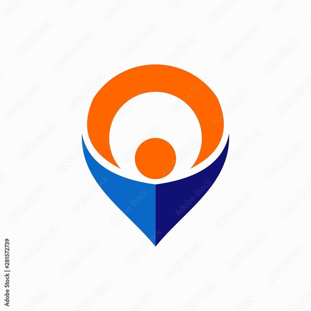 location logo accompanied people silhouettes location logo accompanied people silhouettes