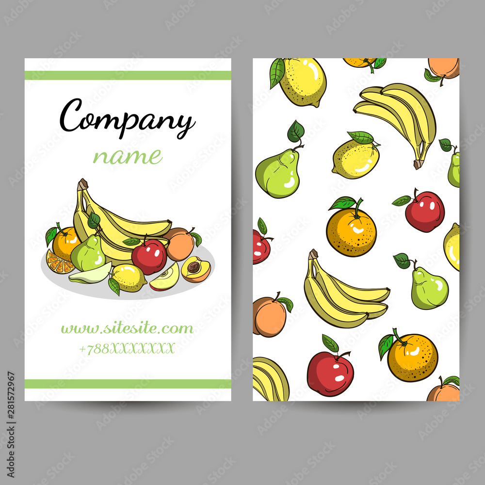 Business Cards With Fruits