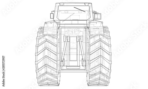 Farm Tractor Concept. Vector