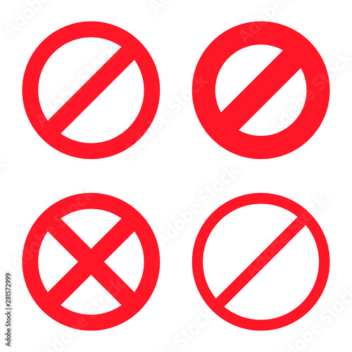 Prohibitory sign vector design illustration isolated on white background