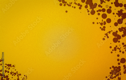 Textured Maroon dots & stars on a yellow background with the focus spot in the center. 