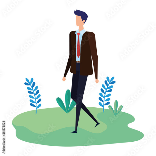 elegant businessman worker in the camp