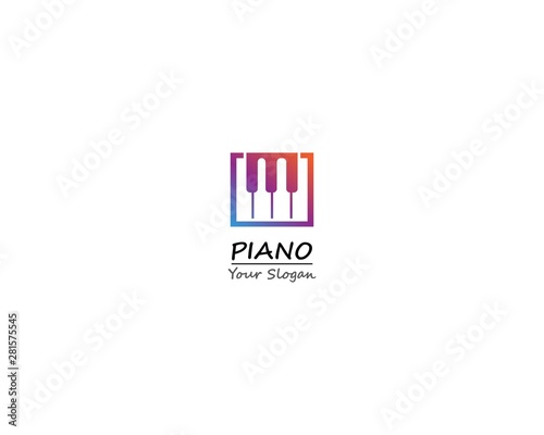 Piano grill keyboard icon template illustration design