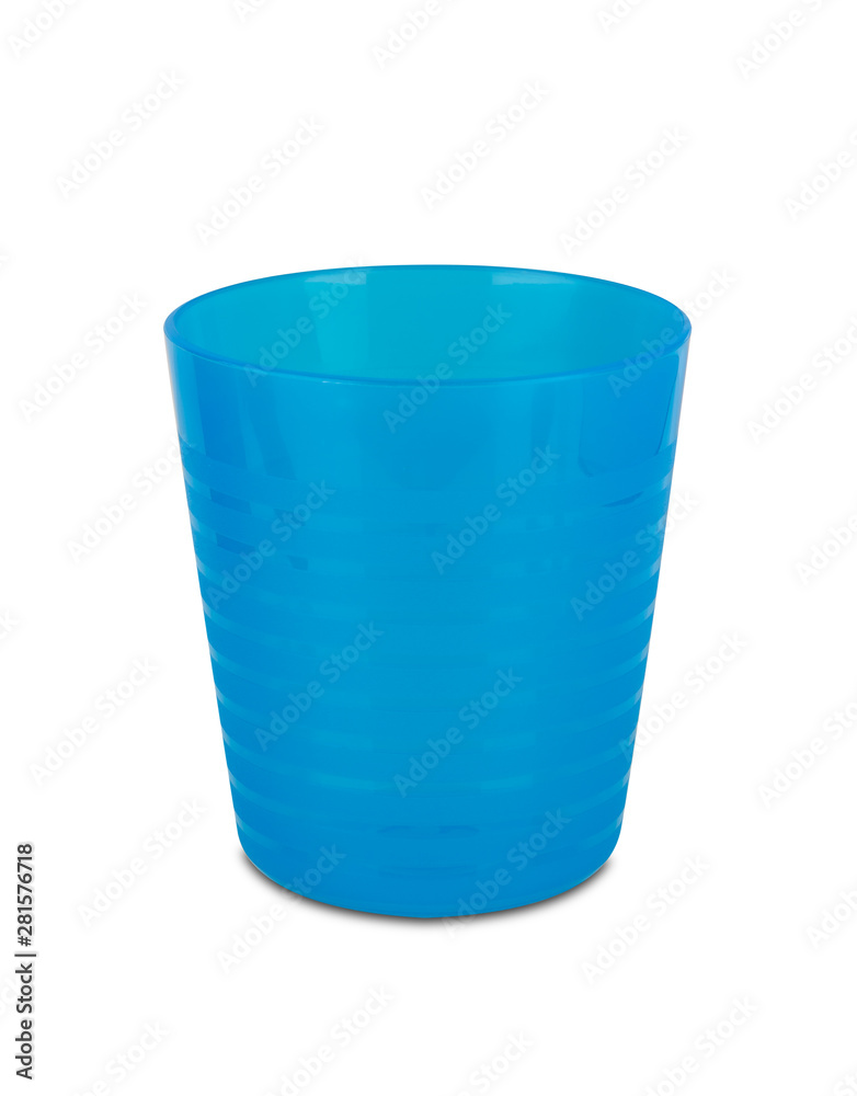 Blue plastic glass isolated on white background Blue plastic glass isolated on white background